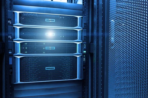 Serverruimte Vertelt Computer Server Die Continu Werkt Kracht Vooruitgang Overbrengen — Stockfoto