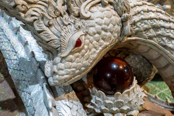 Une Grotte Pleine Art Animal Mythique Appelée Naga — Photo