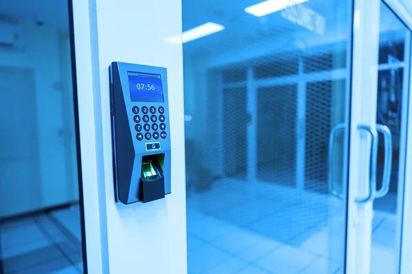 Fingerprint Machine Server Room Safety Stock Image
