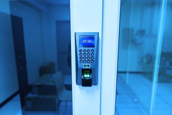 Fingerprint Machine Server Room Safety — Stock Photo, Image