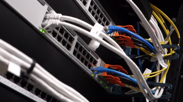 Zentrale Verbindung Server Und Router Gateway Für Den Zugriff Auf — Stockvideo