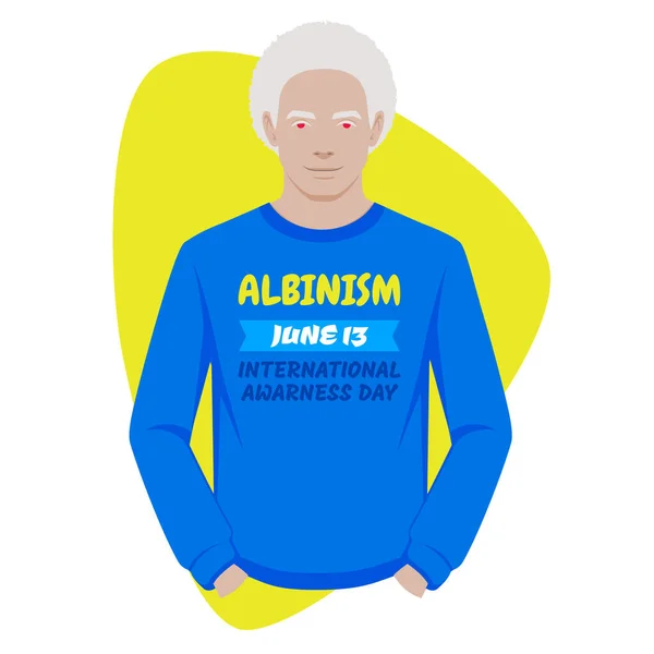 백색증 여성입니다 비정상적 백색증 유전자 백색증 인식의 International Albinism Awareness — 스톡 벡터
