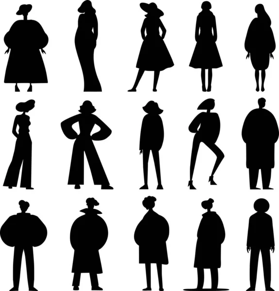 Vector Ilustración Dibujos Animados Personas Grupo Hombre Mujer Personajes Planos — Archivo Imágenes Vectoriales