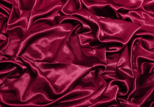 Roter Seidenstoff Hintergrund Trendiger Farbe Viva Magenta — Stockfoto