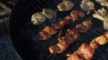 barbekü, sebze, et, açık hava yemekleri.