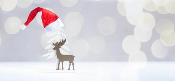 Christmas Background Christmas Trees Christmas Card Deer Banner — Stock Photo, Image