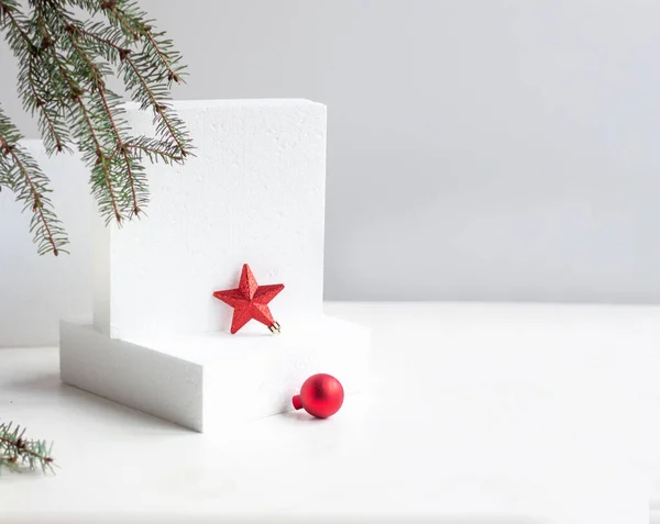 Weihnachtlicher Hintergrund Festlicher Weihnachtlicher Hintergrund Neujahr Und Stillleben Banner Kopierraum — Stockfoto