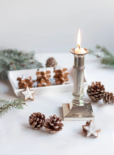 Frohe Weihnachten Und Frohe Feiertage Weihnachtlicher Hintergrund Frohe Weihnachten Marshmallow — Stockfoto