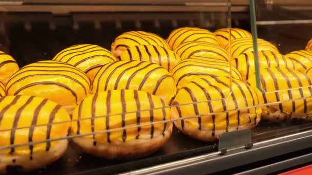 Orandge Donuts Chocolate Icing Donuts — Vídeo de Stock