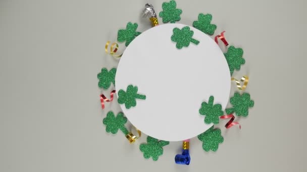 Background Patricks Day Place Text Banner — Stock Video