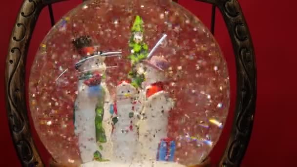 Рождественский Мяч Снегом — стоковое видео