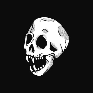 El Çizimi Çizimi Kurukafa Dövmesi Siyah Arkaplan