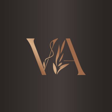 İlk Harf VA Flourishes Lüks Logotype 'u birleştiriyor