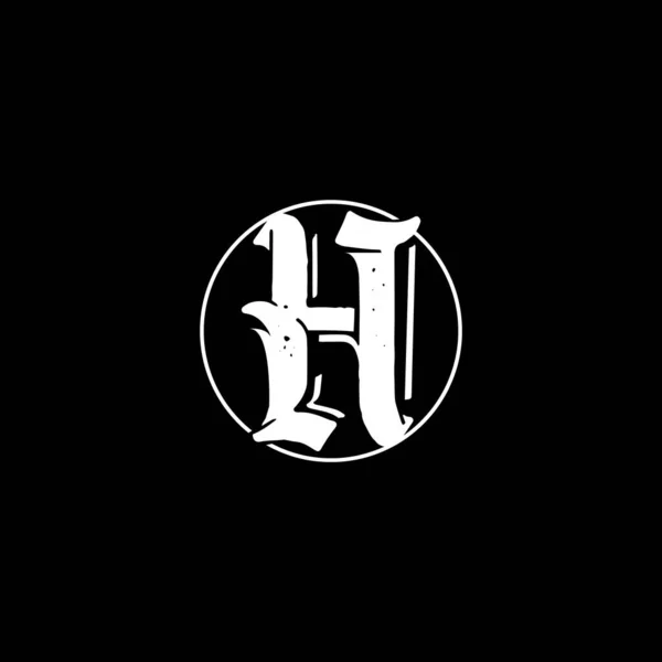Hand Draw Style Urban Typography Logo Design Initial — Stockvektor