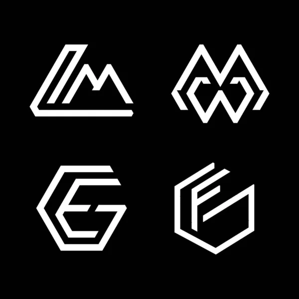 Tipografia Carta Geometria Proporção Dourada Logotipo Profissional — Vetor de Stock