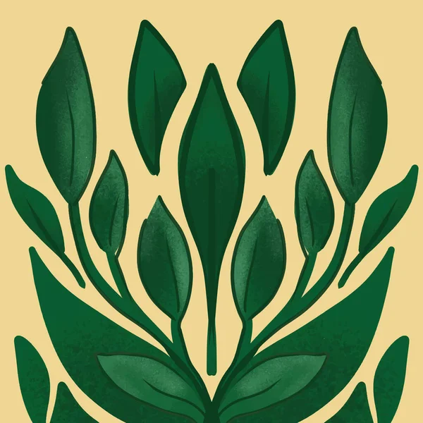 Зелене Листя Безшовний Візерунок Фон — стоковий вектор