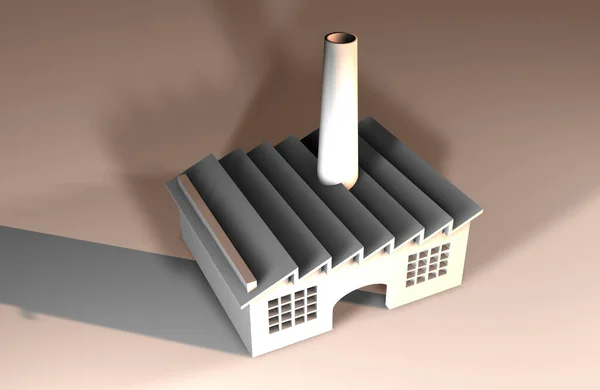 Иллюстрация Стилизованной Фабричной Модели Нейтральном Фоне — стоковое фото