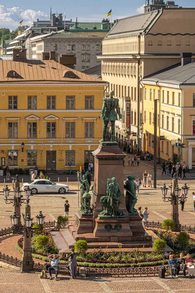 Хельсинки Финляндия Июля 2022 Года Статуя Царя Александра Сенатской Площади — стоковое фото