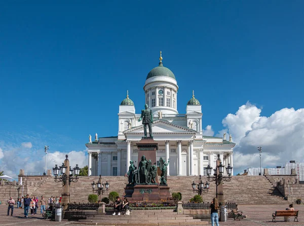 Хельсинки Финляндия Июля 2022 Года Памятник Царю Александру Сенатской Площади — стоковое фото