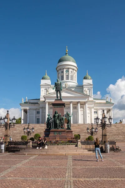 Helsinki Finlandia Julio 2022 Retrato Estatua Del Zar Alejandro Rusia —  Fotos de Stock