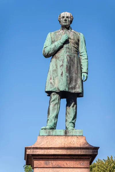 Helsinki Finland July 2022 Closeup Johan Ludvig Runeberg Bronze Statue — Stock Photo, Image