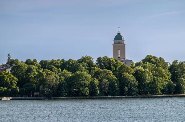 Helsinki Finlandia Luglio 2022 Fortezza Suomenlinna Dal Mare Campanile Della — Foto Stock