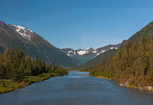 Moose Pass Alaska Usa Juli 2011 Blauw Water Heldere Kreek — Stockfoto