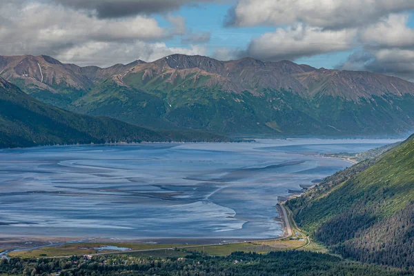 Girdwood Alaska Usa Juli 2011 Blue Turnagain Arm Oceaanverbinding Eindigt — Stockfoto