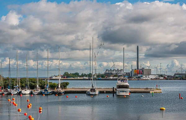 Kopenhaga Dania Września 2010 Panorama Przemysł Energetyczny Wschodnim Brzegu Portu — Zdjęcie stockowe