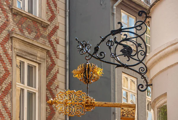 Copenhagen Denmark September 2010 Wrought Large Golden Keys Sankt Peders — Stock Photo, Image