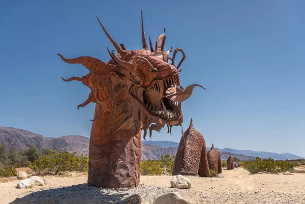 Borrego Springs États Unis Avril 2023 Statue Préhistorique Dinosaure Serpent — Photo