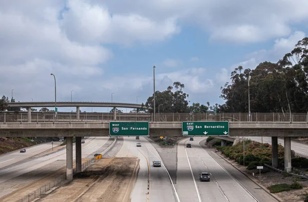 Pasadena Usa June 2023 210 Freeway Split Signs San Fernando — Stock Photo, Image