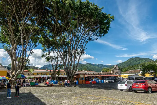 Γουατεμάλα Antigua Ιουλίου 2023 Μπροστά Αυλή Και Πάρκινγκ Του San — Φωτογραφία Αρχείου