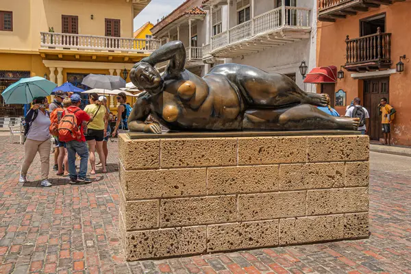 Cartagena Kolumbien Juli 2023 Kolonialfassaden Mit Holzbalkonen Rund Den San Stockfoto