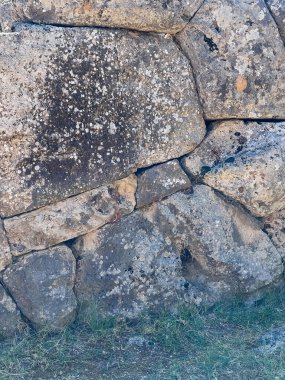 Meospotamos, Greece - July 3, 2024: Necromanteion of Acheron. Heavy and smaller stones puzzled together to build a wall without mortar clipart