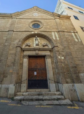 Palma de Mallorca, İspanya - 12 Temmuz 2024: Sant Joan de Malta Kilisesi Girişi