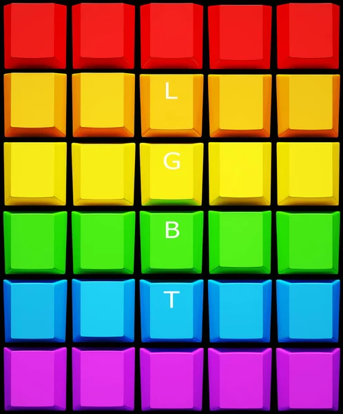 Teclado Lgbt Rainbow Pride Teclas Identidad Digital Online Computadora Comunicación —  Fotos de Stock