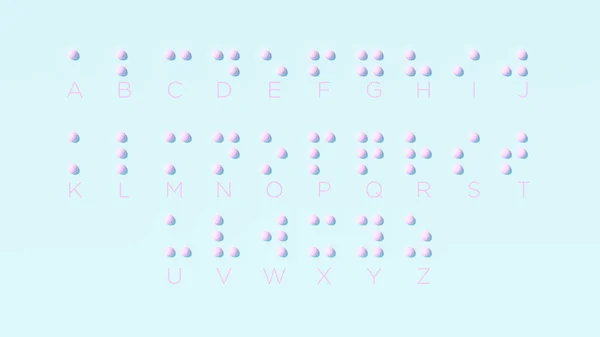Alfabet Braille Różowy Niebieski System Tekstowy Symbol Utworzony Podniesionych Kropki — Zdjęcie stockowe