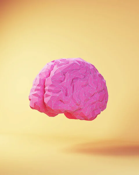 Pink Artificial Intelligence Brain Concept Research Innowacje Sieci Neuronowe Etyka — Zdjęcie stockowe