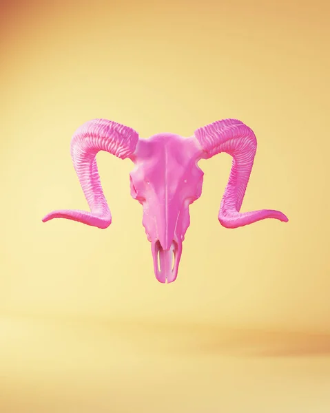 Pink Ram Skull Trophy Horn Voodoo Halloween Illuminati Mystic Απεικόνιση — Φωτογραφία Αρχείου