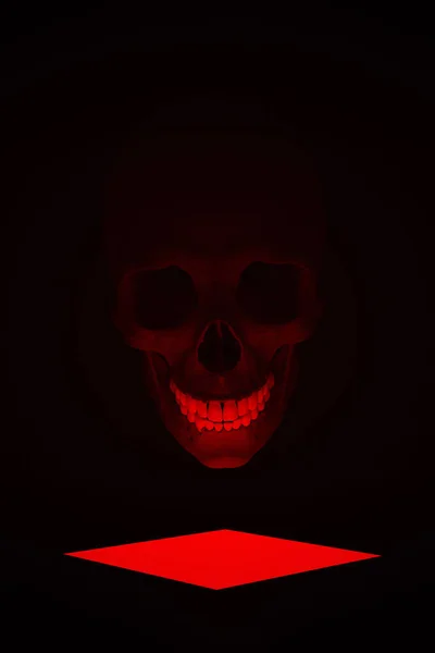 Occult Skull Head Paranormal Portal Summoned Demon Death Halloween Horror — Stock Photo, Image
