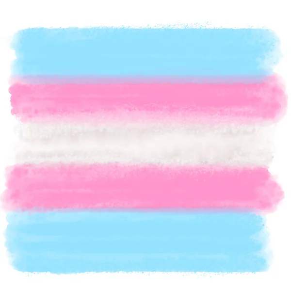 Pink Blue Pastel Aquarela Trans Transgênero Bandeira Orgulho Lgbt Ilustração — Fotografia de Stock
