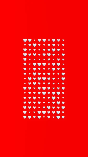 忧郁的蓝心情人节二月十四日情人节形象化爱情的象征浪漫的红色背景三维图解 — 图库照片