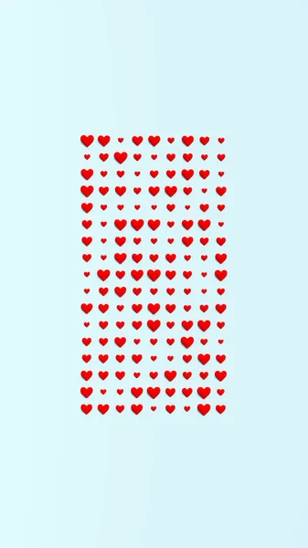 Red Hearts Block Valentine Day February 14Th Valentine Day Shape — Stock Photo, Image