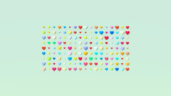 Multi Colour Flat Lay Hearts Block Shape Valentine Day February — Stock Photo, Image