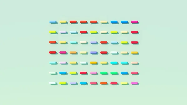 Píldoras Tabletas Medicamento Multi Color Horizontal Plano Laico Farmacéutico Salud —  Fotos de Stock