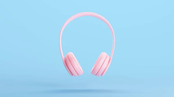 Pink Soft Headphones Gen Kitsch 2000S Nostalgia Vintage Azul Pastel — Fotografia de Stock