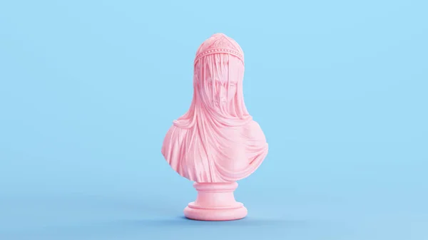 Rosa Mulheres Senhora Busto Cortinas Escultura Elegante Beleza Kitsch Pastel — Fotografia de Stock