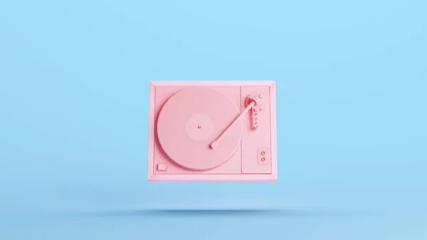 Pink Record Player Tocadiscos Clásico Entretenimiento Retro Vinilo Kitsch Fondo —  Fotos de Stock