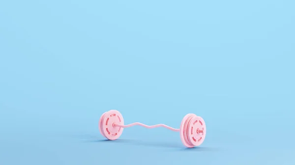 Pink Barbell Hmotnost Trénink Vzpírání Cvičení Vybavení Cvičení Tělocvična Kitsch — Stock fotografie
